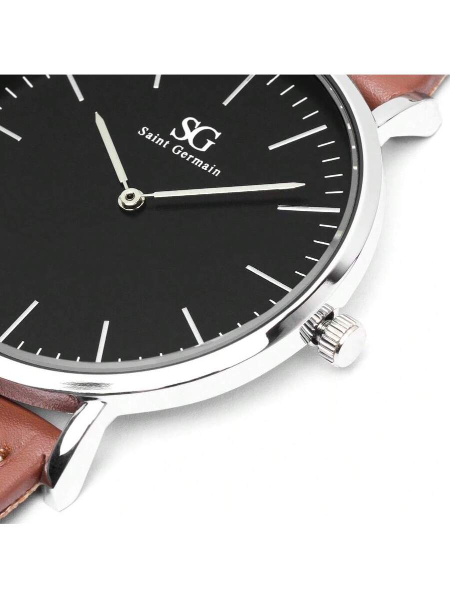 Relógio Saint Germain Bronx Black Silver 40mm