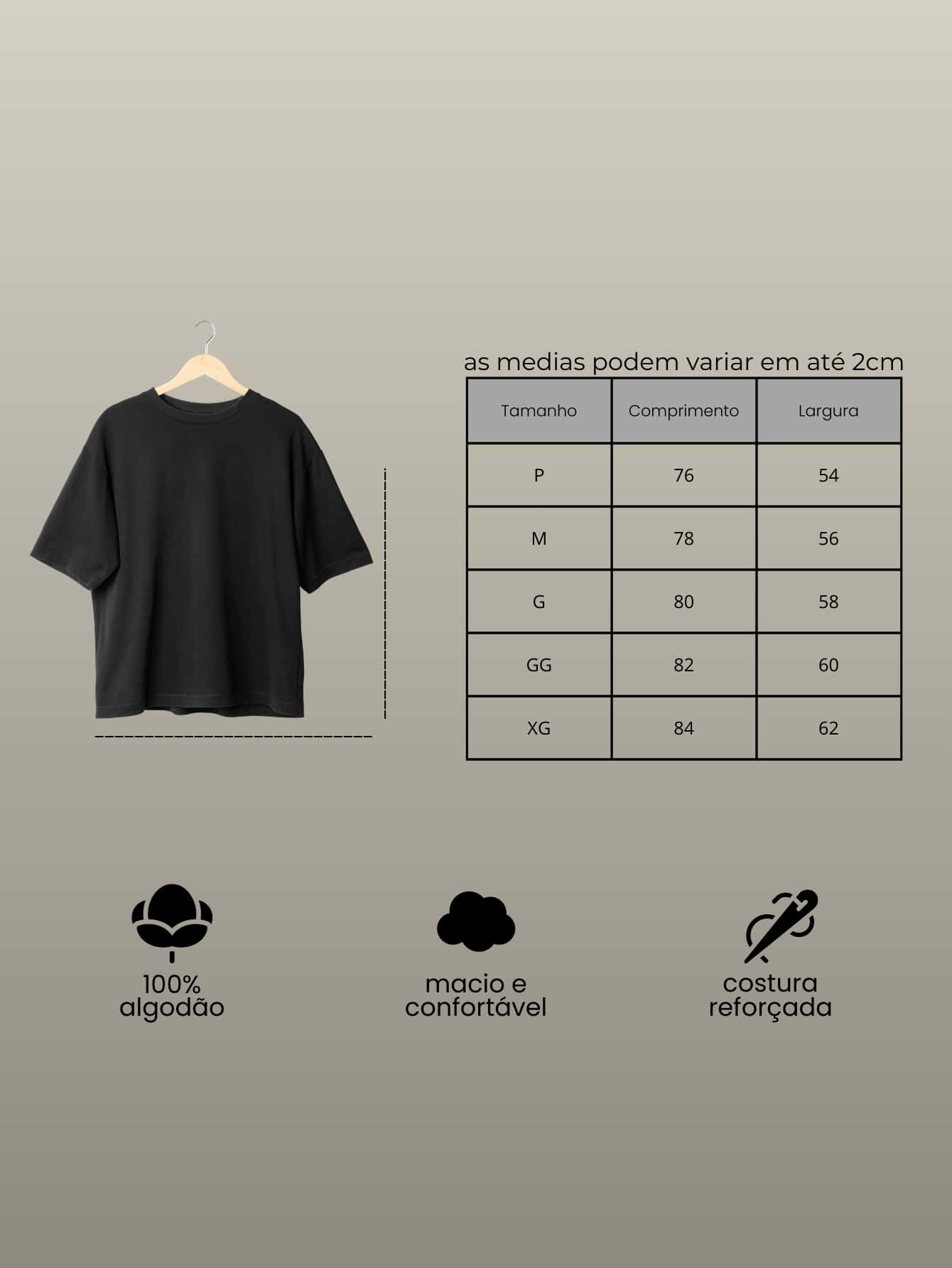 Camiseta Oversized Gola Alta Streetwear - Mind Over Matter
