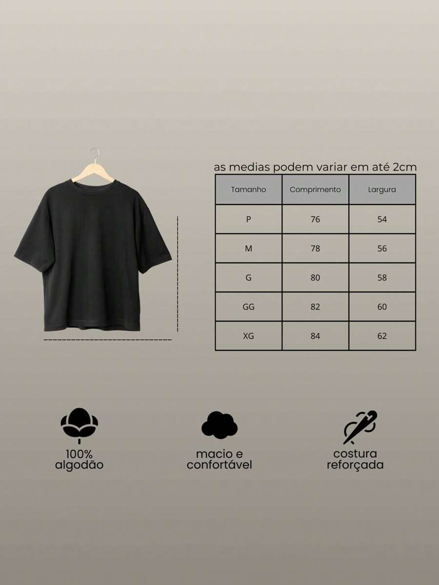 Camiseta Oversized Gola Alta Streetwear - Mind Over Matter