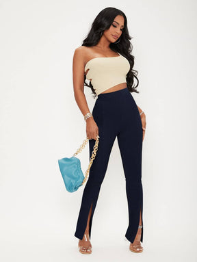 Radiana Dividido Simples Ocasional Calça Feminina Radiana